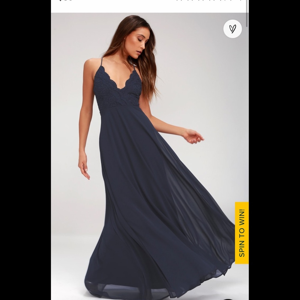 Lulu’s navy lace maxi dress, size small, NEVER WORN
